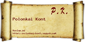 Polonkai Kont névjegykártya